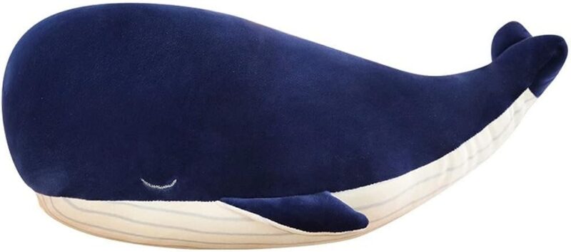 Whale Stuffed Animals Plush Pillow 4 Size Cute Soft Cotton Plushies Pillows Kawaii Blue Whale Toy Gifts for Kids Boys Girls Adults (Blue, 10 Inch)