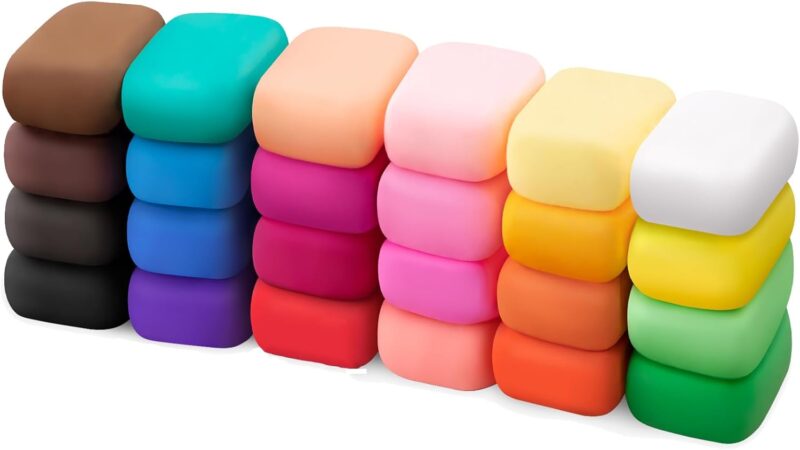 Air Dry Clay 24 Colors, Modeling Clay for Kids,  Molding Magic Clay, Toy Gifts for Age 3+ Years Old Boys Girls Kids
