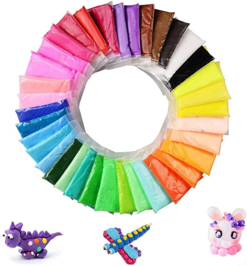 36 Pcs Colors Air Dry Clay, Colorful Modeling Clay Air Dry Ultra Light Molding Magic Clay Toy for Kids,  Colored Clay Kit with Modeling Tools