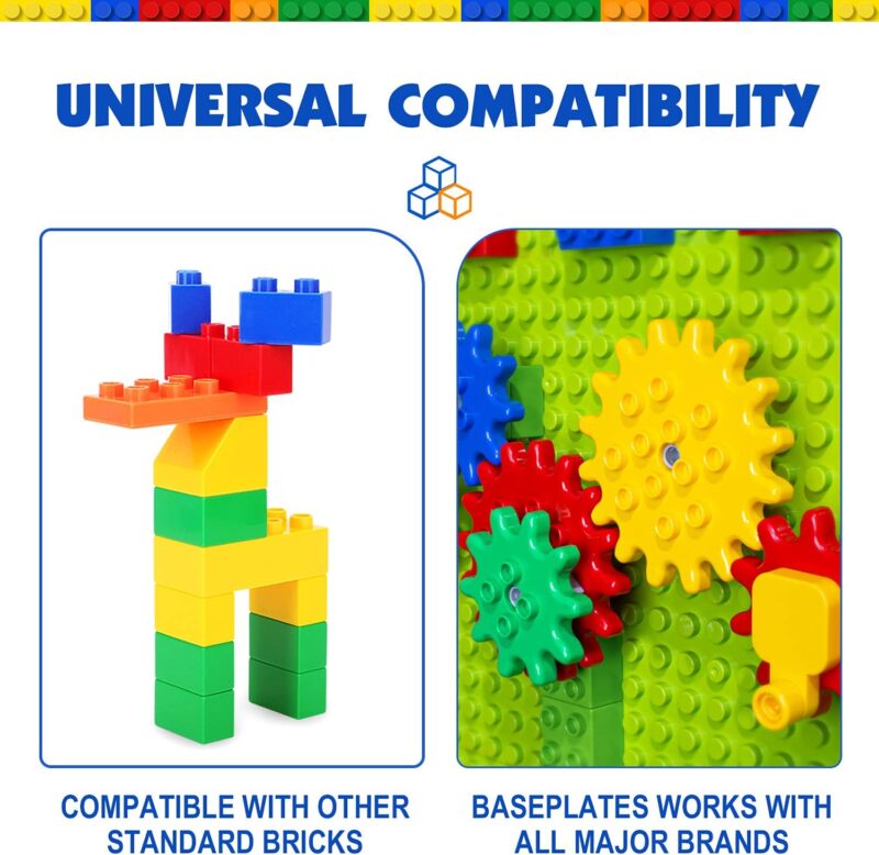 Building Blocks for Kids Toddlers Including a Baseplate, 101-piece Large Classic Building Bricks Set for Kids of All Ages, Basic  Toys Gift, Compatible with All Major Brands - Image 2