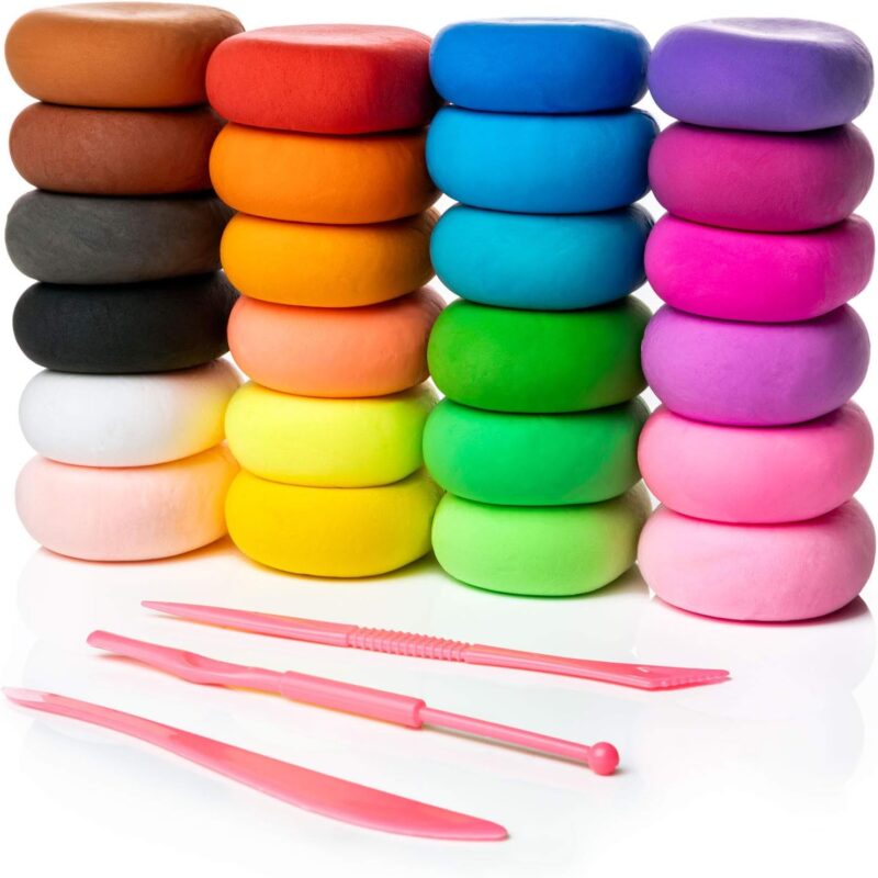 Air Dry Clay, 24 Colors Modeling Set with 3 Sculpting Tools, Magic Foam Clay for Kids and Adults, Gift for Boys and Girls - Image 2