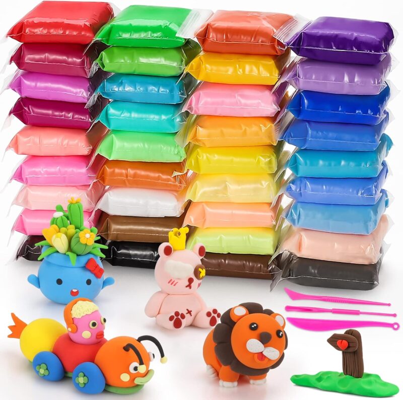 Modeling Clay Kit - 36 Colors Air Dry Ultra Light Clay, Safe & Non-Toxic, Great Gift for Kids.