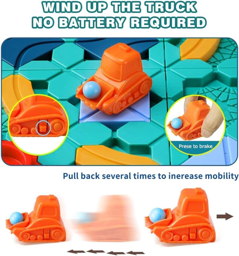 Board Games Kids Toys, Logical Road Builder Brain Teaser Puzzle Racer Car Track Set, 118 Challenges & 4 Difficulty Levels Educational Game, 3 4 5 6-Year-Old Boys Girls Christmas Birthday Gifts - Image 2