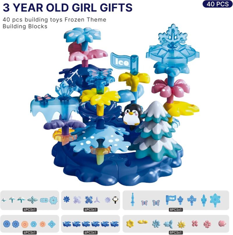 Building Set - Polar  Blocks with Penguins & Seals, Open-Ended Gift for 3 4 5 6 Year Old Kids - Image 2