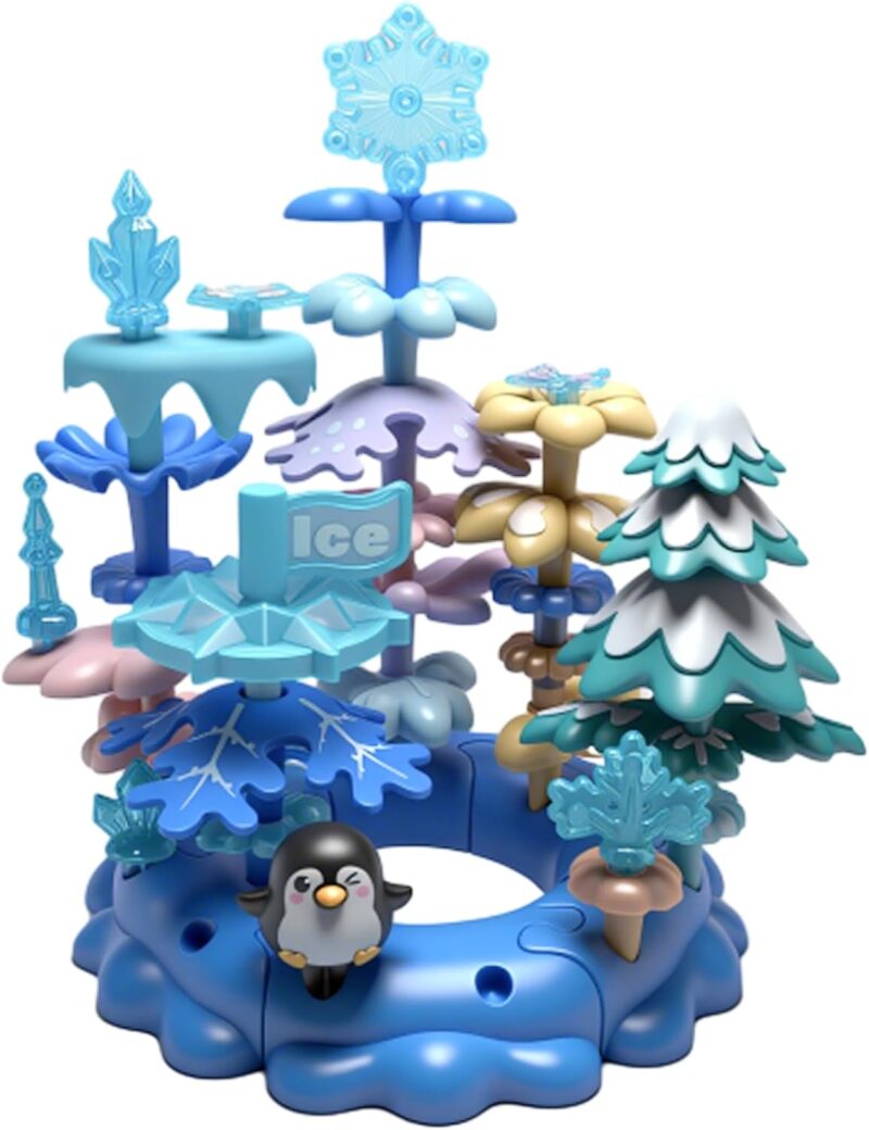 Building Set - Polar  Blocks with Penguins & Seals, Open-Ended Gift for 3 4 5 6 Year Old Kids