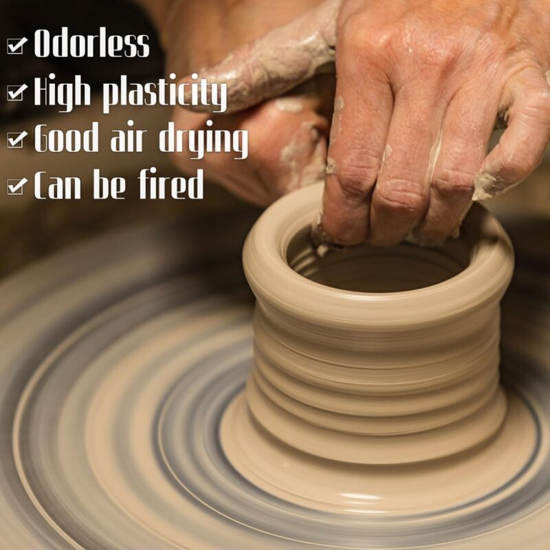 6 Pack Air Dry Clay 6 lbs Self Hardening Pottery Clay Porcelain All Purpose Natural Modeling for Adults Kids Beginners Advanced Sculptors  Crafts Art, 6 Colors - Image 2