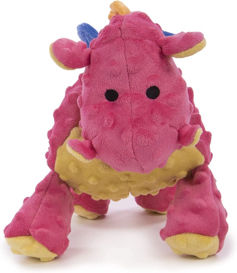 Bubble Plush Dragons Squeaky Dog Toy,  Technology - Coral, Large - Image 2
