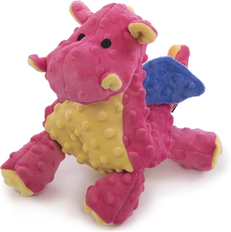 Bubble Plush Dragons Squeaky Dog Toy,  Technology - Coral, Large
