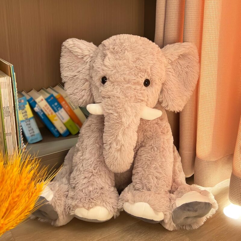 19.2 Inch Large Elephant Stuffed Animals,Clever Elephant Plush Toy for Kids, for Girls and Women,Super Soft Room Decoration(Gray). - Image 2