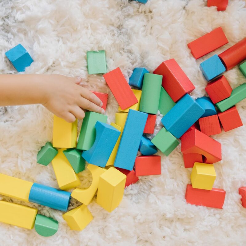 Wooden Building Blocks Set - 100 Blocks in 4 Colors and 9 Ss -  Certified - Image 2