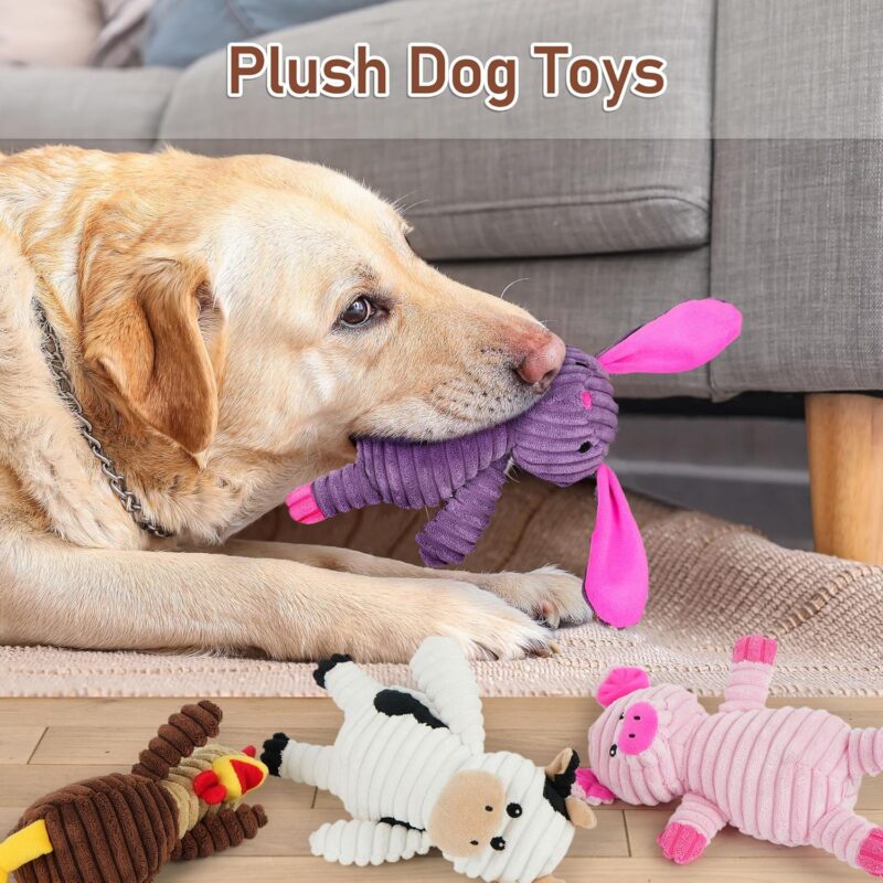 Dog Toys, 5 Pack, Plush Dog Squeaky Toys, Assortment Value Bundle Animal Pet Toy for Small Medium Large Dogs, Stuffed Puppy Chew Toy - Image 2